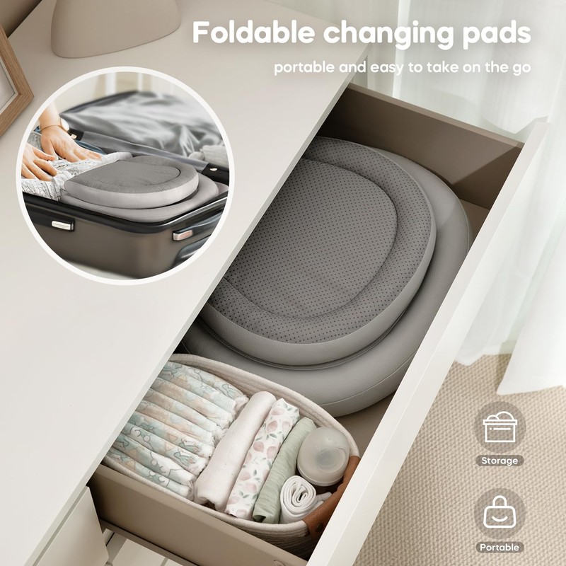 Mamatepe Baby Changing Pad, Soft, Foldable Leather Diaper Changing Pad,