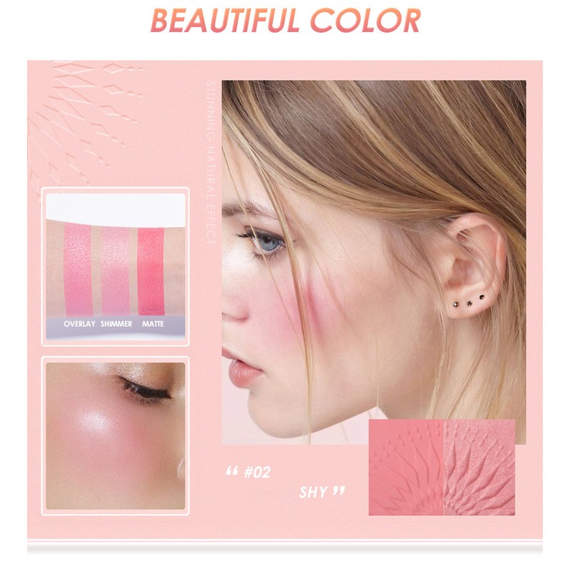 FOCALLURE Cheek Blusher Highlight Powder MultiFunctional Cosmetic Set Makeup Supplies(#2
