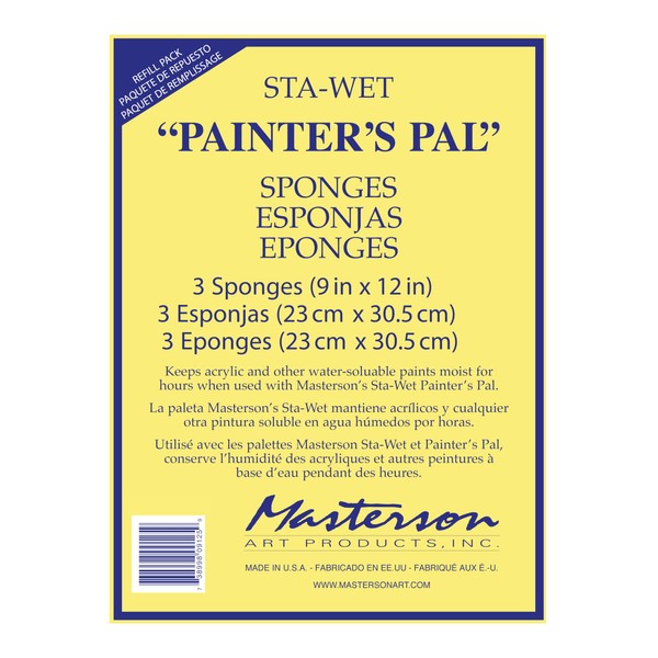 Masterson Sta-Wet Painter’s Pal Palette Sponge Refill 3 Pack