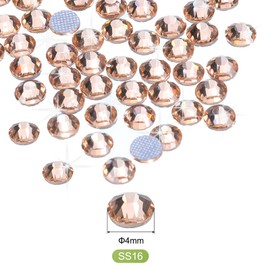 sourcing map 1440 Pcs Hotfix Rhinestones Flatback Crystal Glass Gems for Crafts Clothes DIY Decoration(SS16 4mm,Champagne)