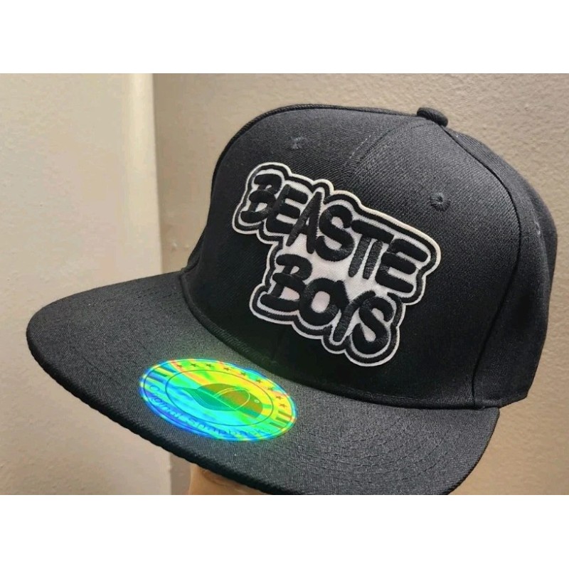 Beastie Boys Band Hat Solid Black Flat Bill Snapback Hat