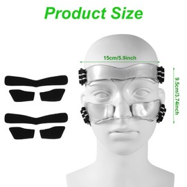 Nose Guard for Broken Nose, 5.9x3.74in White & Black Adjustable Face Shield with Pads Face Guard Sports Training Face Mask Nose Protector for Basketball Soccer Baseball (Half Cover)