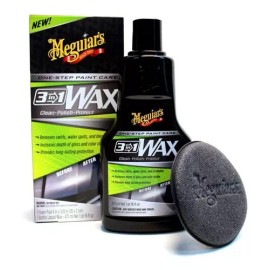Meguiar's Cera Meguiars Wax 3 en 1, novedosa y novedosa para el cuidado automotriz