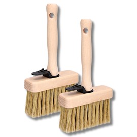 ToolSpace 2 x Surface Brush 110 mm, Ceiling Brush, Wallpaper Brush, Wide Tassel, Natural Hair Wooden Handle, Wallpapering Tassel, Foundation Brush, Patio Brush