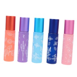 SAFIGLE 5pcs Rollerball Bottle Essential Oil Containers Dropper Leakproof Dispensers for Essential Oils Aromatherapy