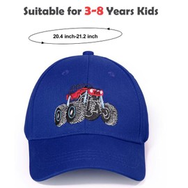 Embroidered Monster Truck Baseball Caps Toddler Boys Girls Funny Cotton Hat Adjustable Dad Summer Sun Hat 3-8 Years