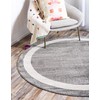 Unique Loom Del Mar Collection Contemporary Transitional Gray Round Rug
