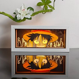 ping 3D Animal Paper Light Box Cut UV Printing Demon Slayer LED Lights Wedding Bedroom Night Desk LampColor: L-51Single-color version, Size: S