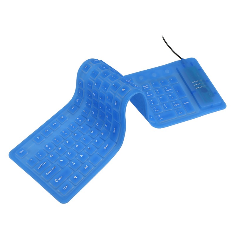 108 Keys USB Silicone Flexible Foldable Keyboard Waterproof Dustproof USB