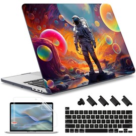 May Chen Compatible with MacBook Pro 16 inch Case 2020 2019 Release A2141 with Touch Bar & Touch ID, Plastic Hard Shell Case with Keyboard Cover + Screen Protector, Astronaut S929