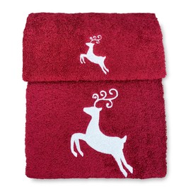 Tex Family Hand Towel Set Deer Border Pure Cotton Made in Italy