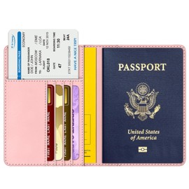 FINTIE Passport Vaccination Certificate Protective Cover - Premium Faux Leather Passport Holder Travel Organiser with RFID Blocking for Credit Cards, ID, Travel Documents for Men and Women