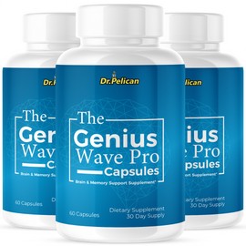 Pelican Vitamins The Genius Wave Pro- Brain Support- 3 Bottles- 180 Capsules