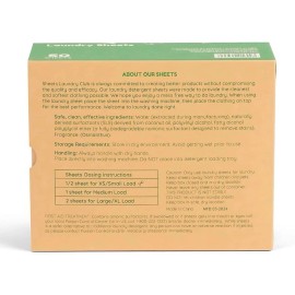 Sheets Laundry Club Detergent 100 Loads, FREE & CLEAR, 50 sheets pack of  1