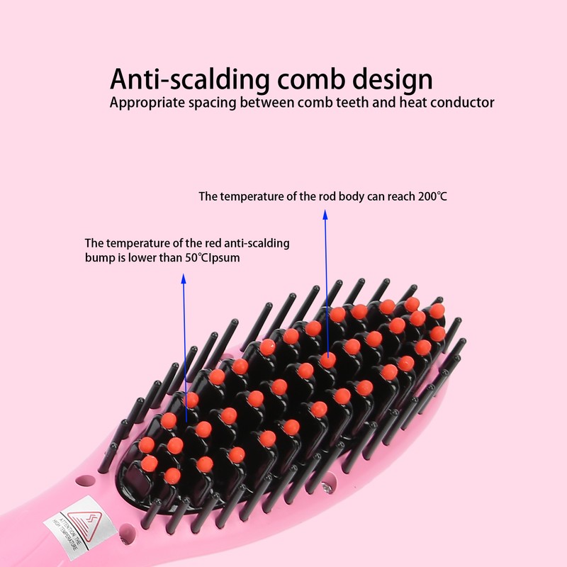 Household Hair Straightener Brush Negative Ion Styling Brush Hairdressing Tool