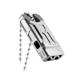Silbato de emergencia de titanio, silbato de supervivencia fuerte silbato de seguridad para niños y mujeres, collar de silbatos de señal EDC para acampar, senderismo, entrenamiento de perros (rectángulo)