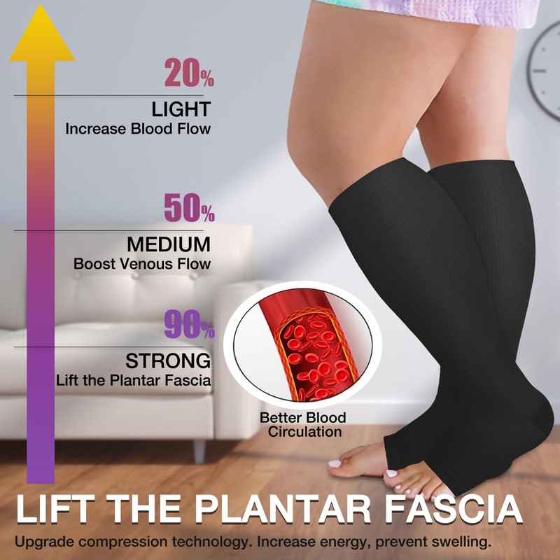 FuelMeFoot Plus Size Compression Socks Wide Calf for Women &
