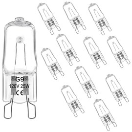 Ddlisu G9 Bulb,120V 25W G9 Halogen Light Bulbs 2 Pin, Dimmable G9 2 Pin Base Halogen Bulbs for Chandeliers,Pendants,Cabinet Lights, Bathroom Light Bulbs,2700K Warm White (12 Pack)