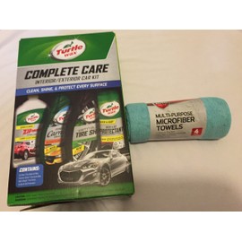 Turtle Wax Kit Completo de Limpieza y Brillo para Coche, 8 Piezas, Incluye 4 Toallas de Microfibra y Protector Interior y Exterior                    