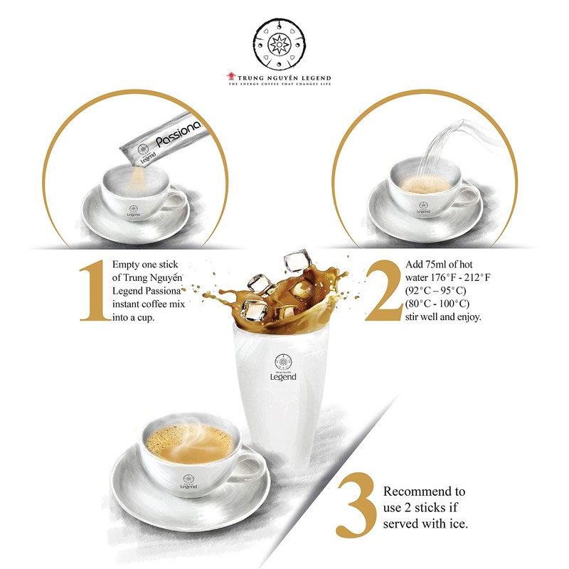 TRUNG NGUYEN LEGEND PASSIONA Premium Instant Coffee for Energy Boost