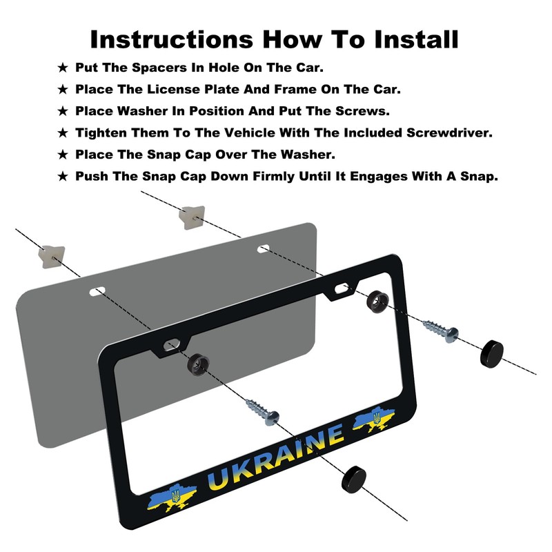 2 Pack Ukraine Flag License Plate Frames Holder 2 Hole