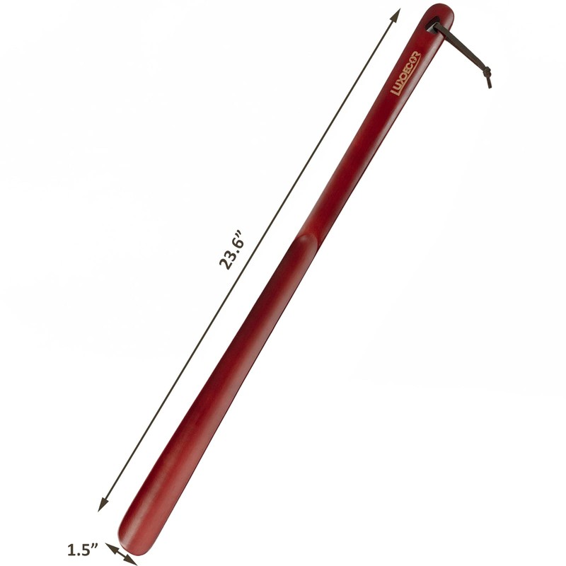 Luxdecor Long Handled Wooden Shoehorns-15in/24in/31.5in Wooden Long Handle Shoe Horn