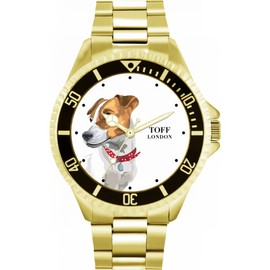 Toff London Braun Jack Russell Terrier Head Dog Men's Watch 42 mm Case Custom Design, TLWL-9886