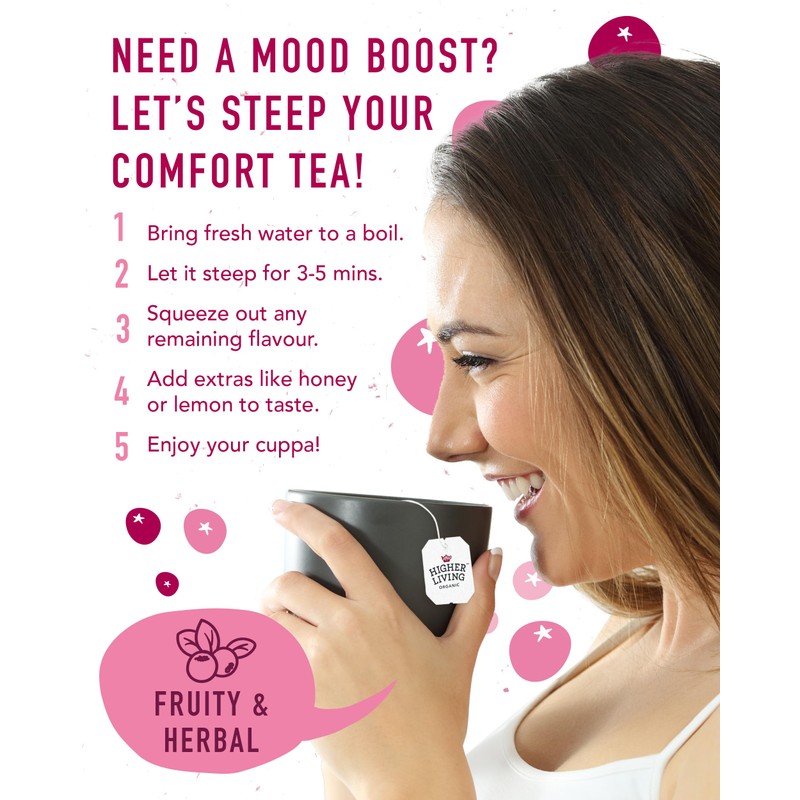 Very Berry Higher Living Organic Herbal Tea - Naturally Caffeine