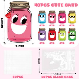 Tuzuaol 48Pack Valentines Day Cards for Kids Classroom School Valentines Exchange Cards for Girls Boys Party Favors Gifts Prizes