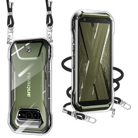 xiusiteli TORQUE G07 用 ケース クリア ショルダー 京セラ TORQUE G07 スマホケース 耐衝撃 カバー ストラップ付き 調節可能 肩掛け 斜めかけ 縄掛けケース 紐付き 薄型 軽量 取り外し可能 落下防止【透明】