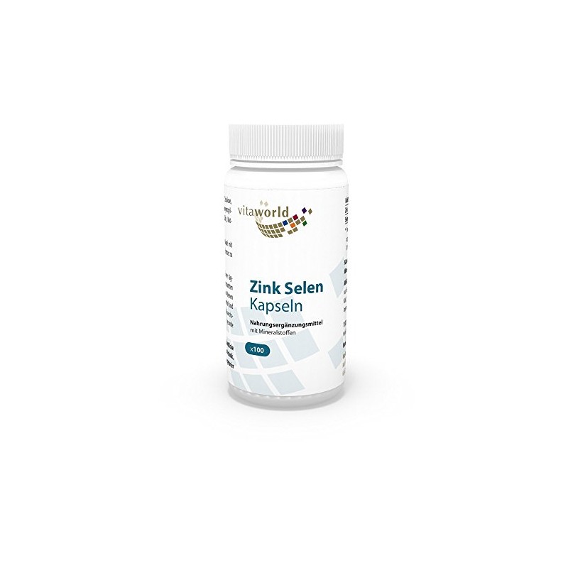 Vita World Zinc Selenium 100 Capsules Made in Germany Vegan