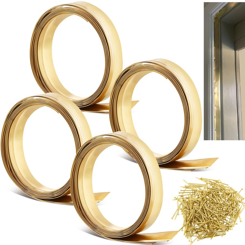 Zonon 1-1/8" W x 35.43' L Spring Bronze Weather Stripping