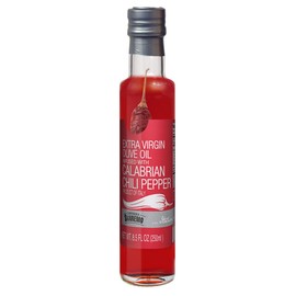 Compagnia Sanremo Extra Virgin Olive Oil with Calabrian Chili Pepper, 8.5 fl. oz. (Pack of 1), Product of Italy, First Cold Pressed, 100% Pure, Heart Healthy, Infused with Whole Peperoncino Calabrese, High in Polyphenols, Ideal for Finishing, Cooking, Sautéing, Roasting, Frying and Grilling, Non-GMO, Vegan-Friendly, Gluten-Free, Cholesterol-Free