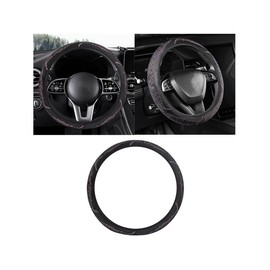 Zpana Bling Car Steering Wheel Cover, Crystal Rhinestones 15 Inch Vehicle Protector, Diamond Sparkling Automotive Protective Guard Accessories, Universal for SUV, Sedan, Truck (Pink)