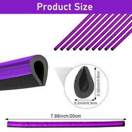 Pack of 20 Car Decoration Interior Car Tuning Universal Waterproof Bendable 20 cm Car Air Vent Decoration Suitable for All Straight Ventilation Openings (Ice Purple)