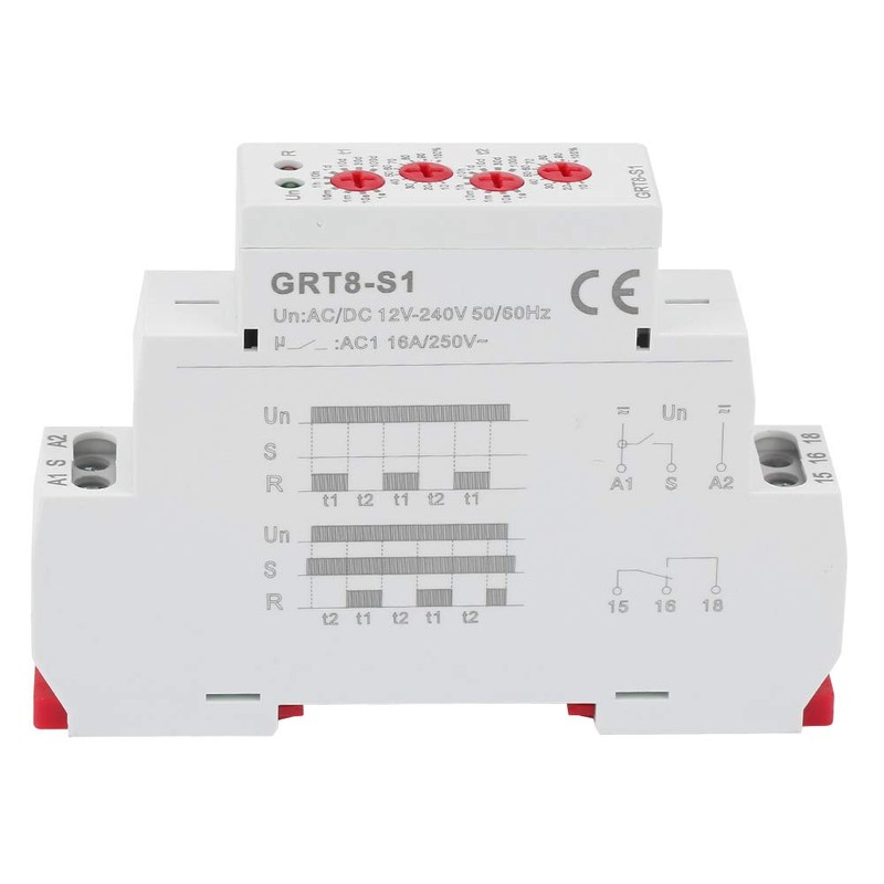 Asymmetric Cycle Timer, GRT8-S1 Mini Delay Relay Electronic Repeat ON/Off