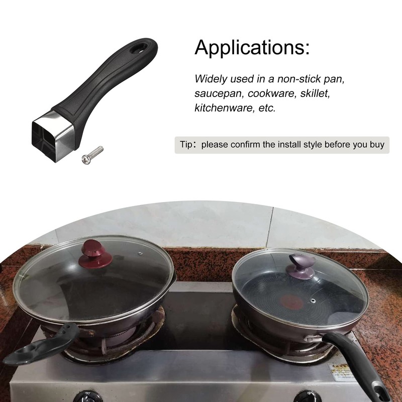 sourcing map Pan Replacement Handle 165mm/6.5inch with Screw Nonstick Saucepan