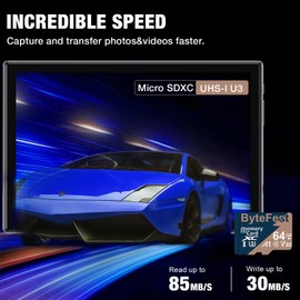 ByteFest 5Pack 64GB Micro SD Card with 5 Adapter, UHS-I U3 C10 TF Card V30 4K UHD Video A1 App Performance microSDXC Flash Memory Card for Surveillance Security Cam Action Cameras Drone Game Consoles