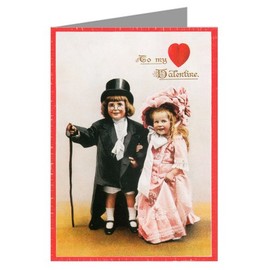 Dressing up Formal Vintage Valentines Day Note Card