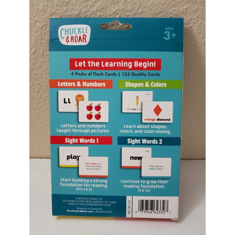 Chuckle & Roar Learn & Play Flash Cards 4 Pack