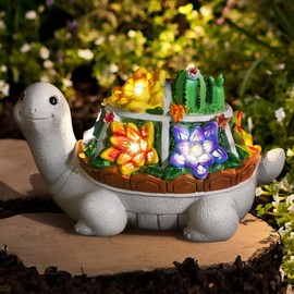 LESES Estatuas de jardín, Estatua Solar de Tortuga, decoración de jardín para Exteriores con Luces LED, Bonitas Cifras de Tortuga para decoración al Aire última para Patio, Regalos de jardinería