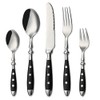 HOMECHAN 20-Piece Vintage Silverware Set with Black Bakelite Handles -