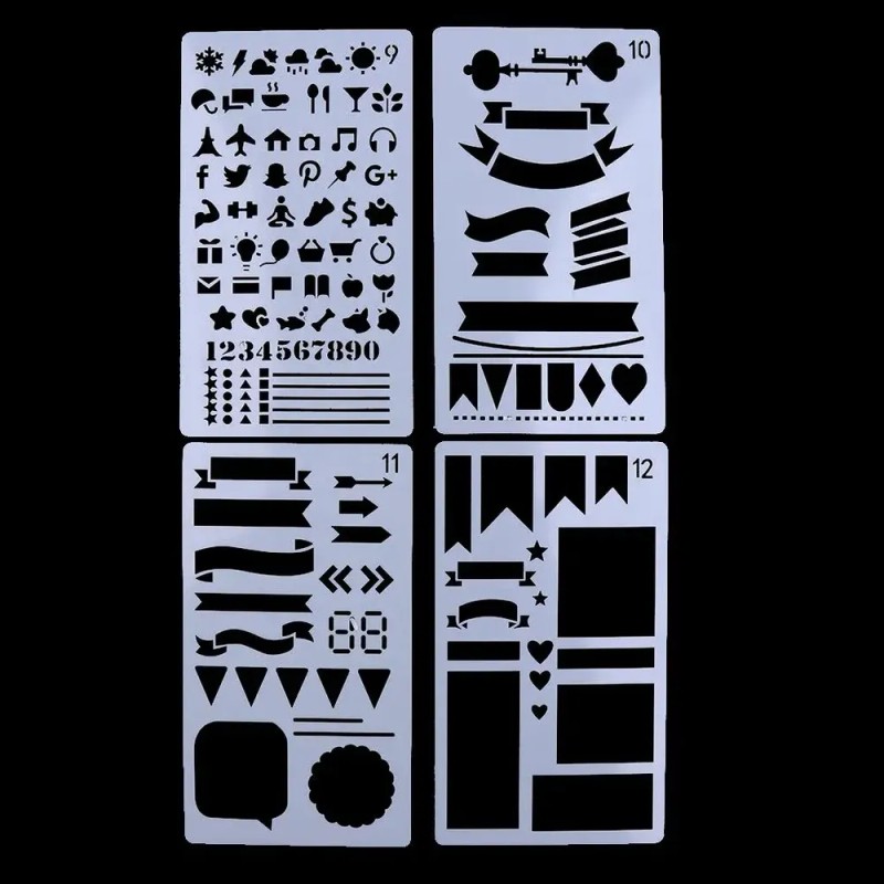 12 Pedazos Plantilla Diario De Dibujos Elegante Compatible