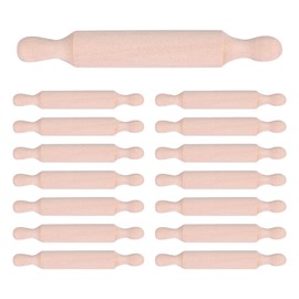 Littlecatch 15 Pieces Wooden Mini Rolling Pin 6 Inches Small Wooden Dough Roller Long Kitchen Baking Rolling Pin Wooden Tiered Tray Decorative for Presents Fondant