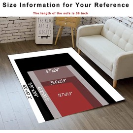 EDUMEYA Boys Teens Black Basketball Area Rug for Bedroom Living Room Sports Non-Slip Floor Doormats Mat