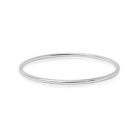 Mary & Jules Women's 925 Sterling Silver Bangle Bracelet Diameter 6.2 cm for Women and Girls Made of Recycled Silver, Sterling Silver