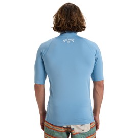 Billabong Short Sleeve Rash Vest WAVES ALL DAY SS Young Mens Blue S
