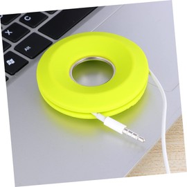 LABRIMP Donut Shaped Earphone Container Portable Cable Winder for Durable Green Storage for Headphones and Cords