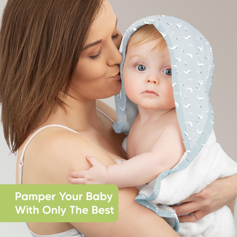 KeaBabies Baby Hooded Towel - Viscose from Bamboo Baby Towel