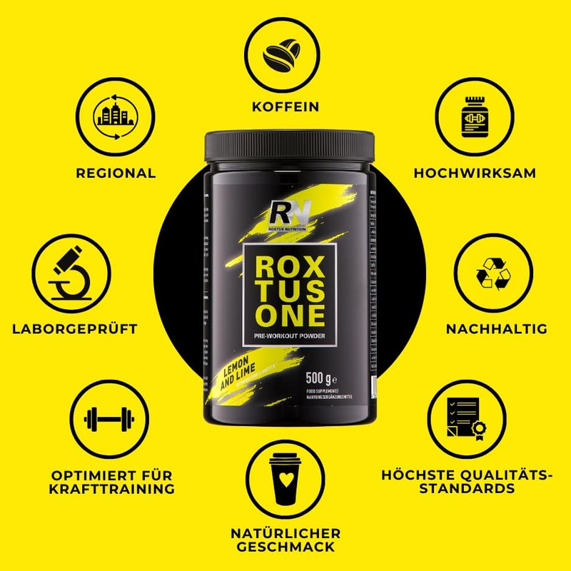 ROXTUS NUTRITION Roxtus One Pre-Workout Booster, Lemon and Lime, 500
